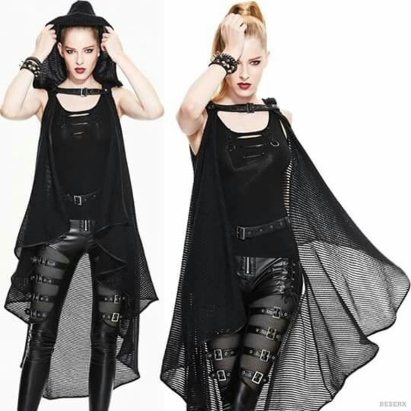 devil fashion Tops - hooded cape cloak hoodie cardigan gothic goth vamp